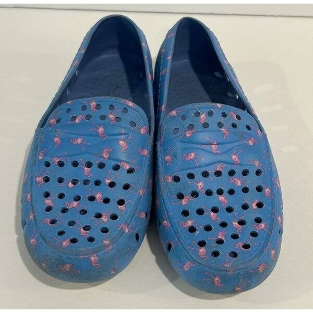 Floafers Kids Prodigy Driver Loafer Slip On Water Shoes Blue‎ Flamingo Print 2